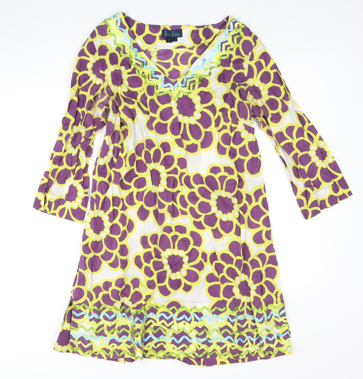 Boden Women's Multicoloured Floral Dress - Size 18