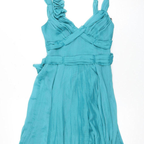 Warehouse Green Fit & Flare Party Dress Size 6