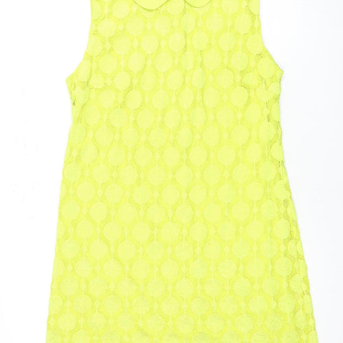 Principles Women's Yellow Sleeveless Lace Dress Size 14