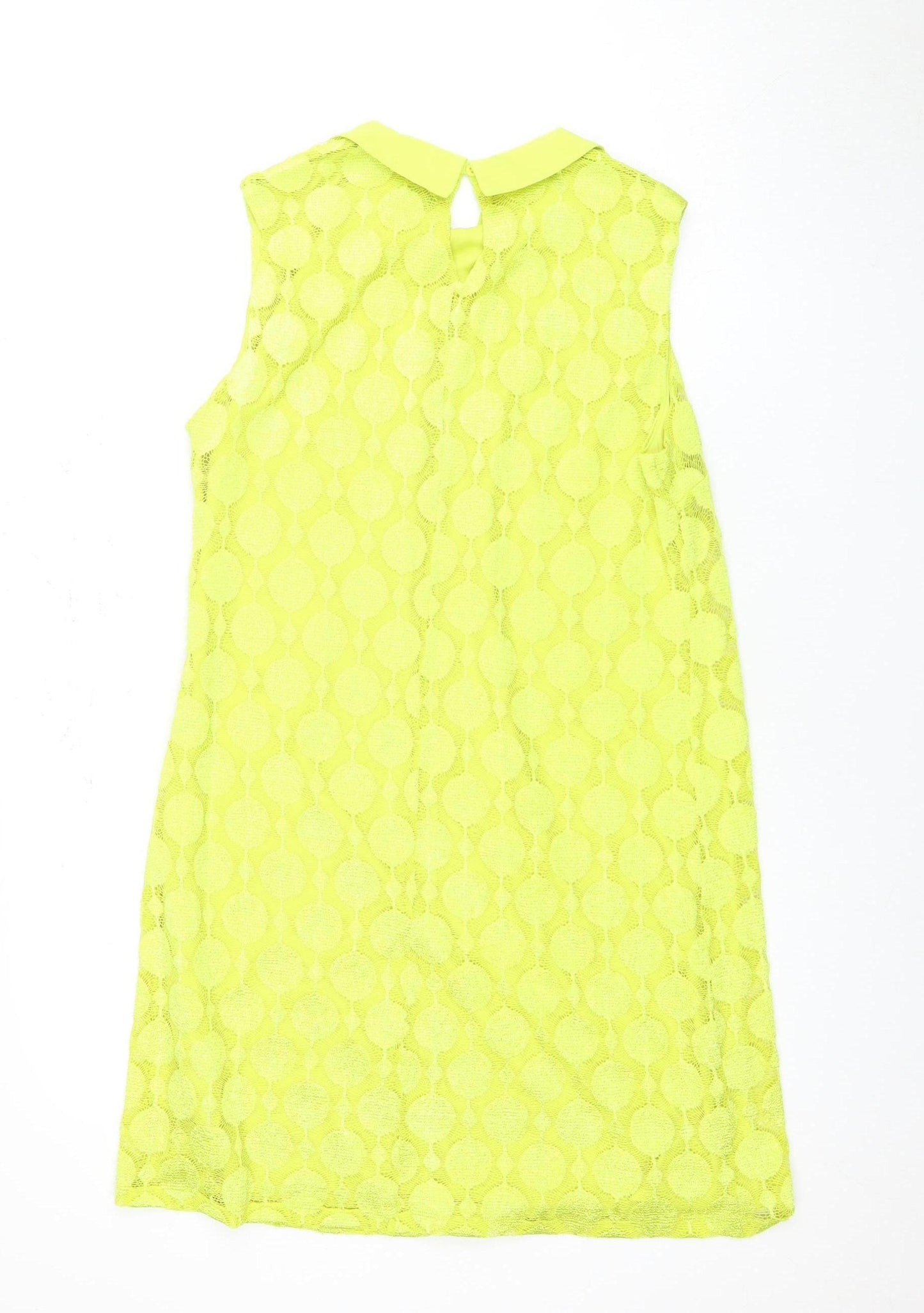 Principles Women's Yellow Sleeveless Lace Dress Size 14
