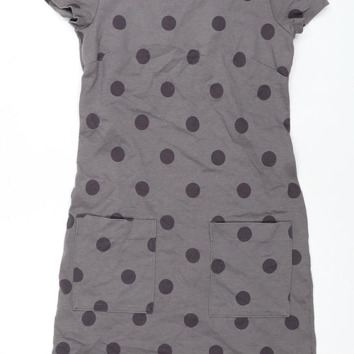 Boden Women's Grey Polka Dot Cotton Dress, Size 10