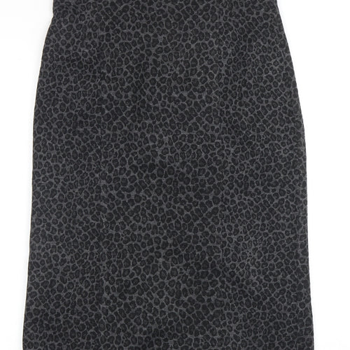 Laura Ashley Women's Black Animal Print Skirt, Size 12