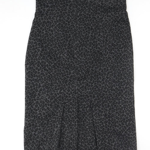 Laura Ashley Women's Black Animal Print Skirt, Size 12