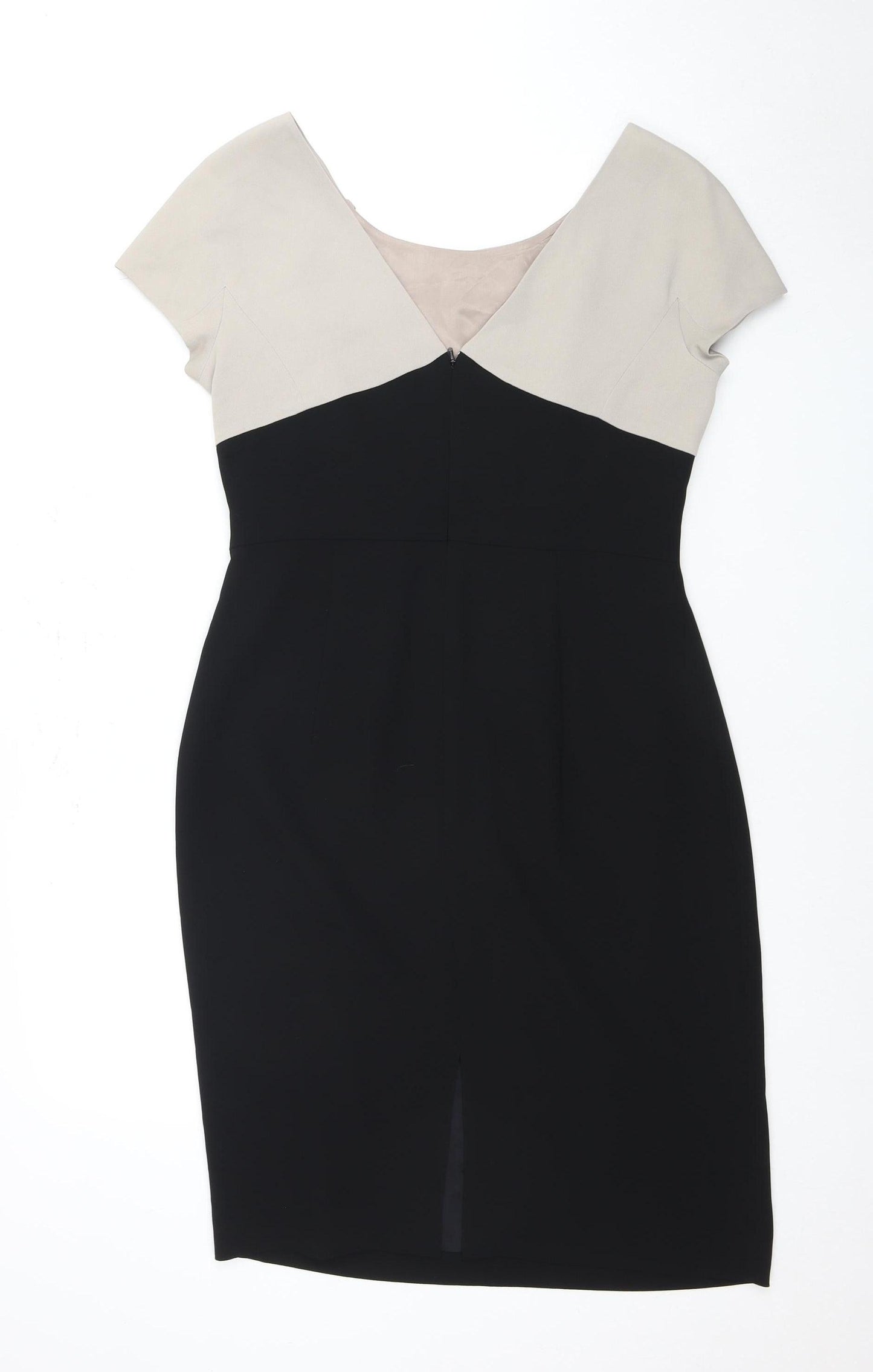 Hobbs Women's Black Beige Sheath Dress Size 12