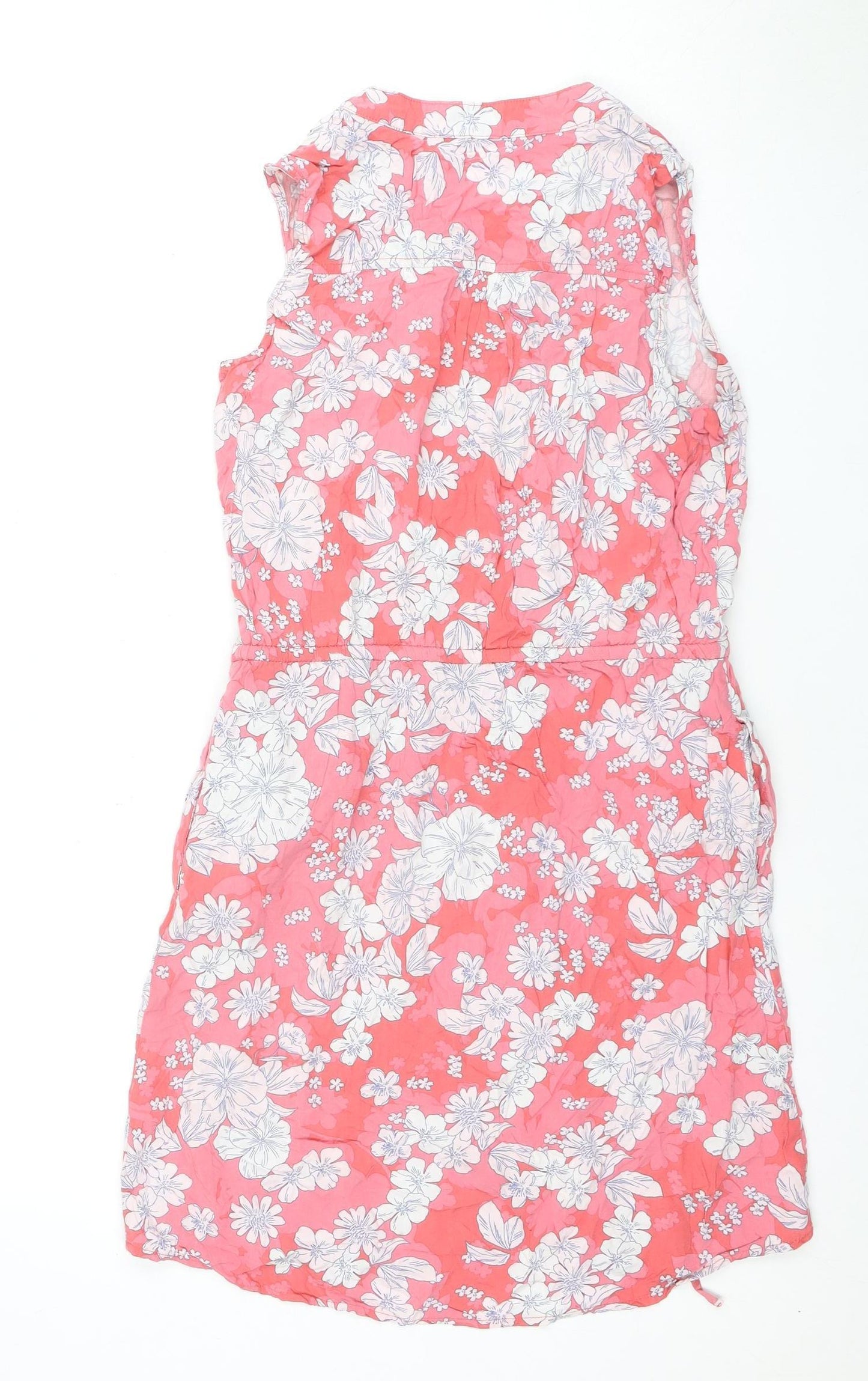 Women's Pink Floral Strapless Dress, Size S