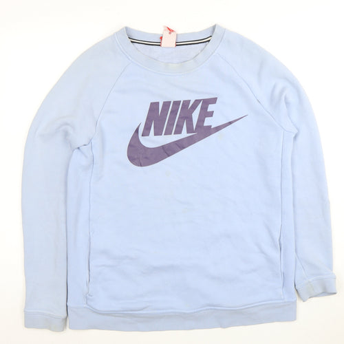 Nike Men's Blue Medium Logo Pullover Sweatshirt