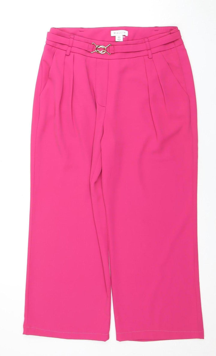 Wallis Women's Pink Trousers, Size 10, Pleated Mid-Rise
