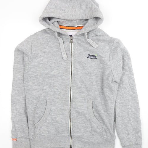 Superdry Men's Grey Full Zip Hoodie Size L