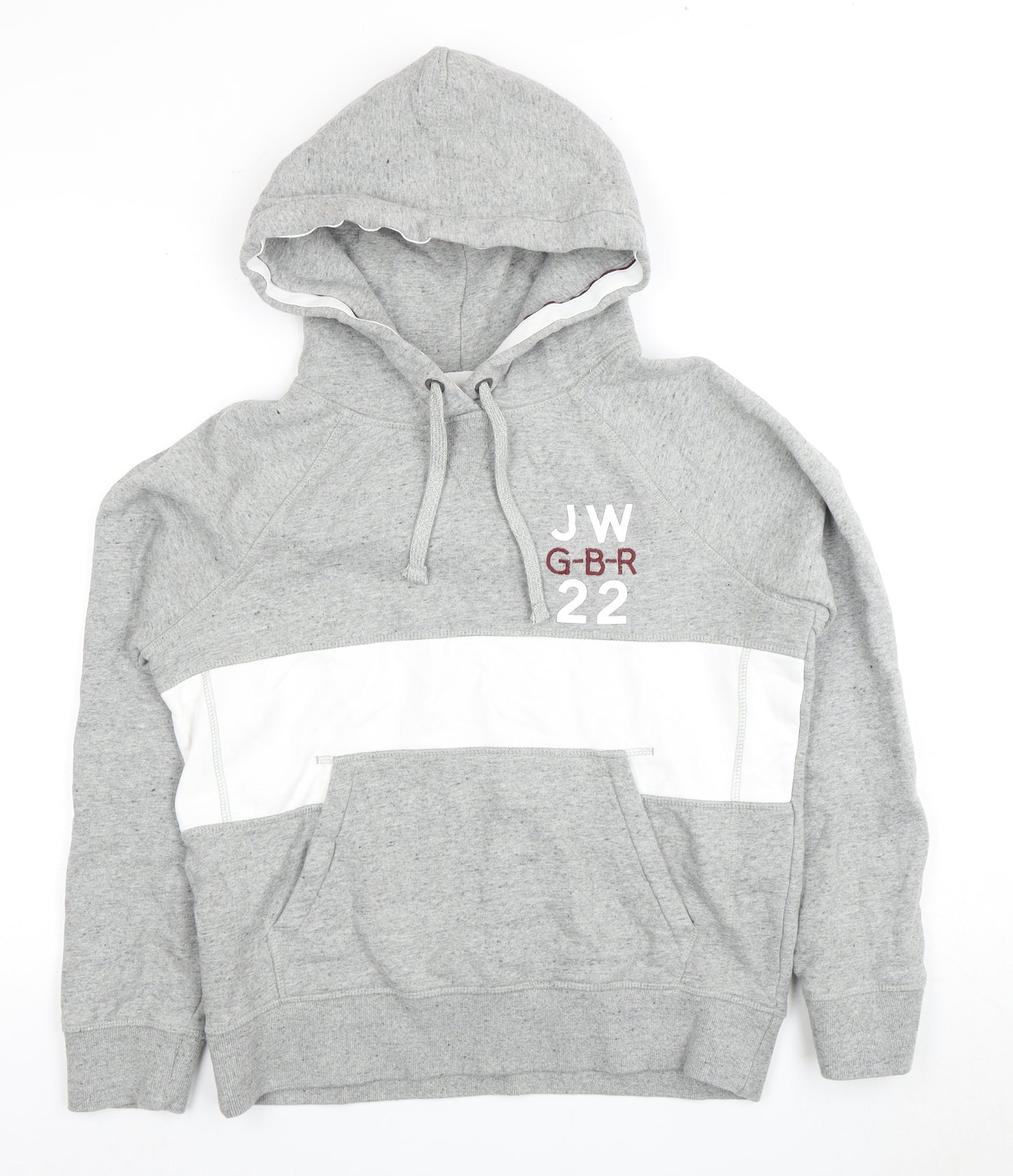 Jack Wills Men's Grey Hoodie - Size L, Logo Design