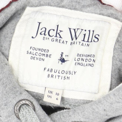 Jack Wills Men's Grey Hoodie - Size L, Logo Design