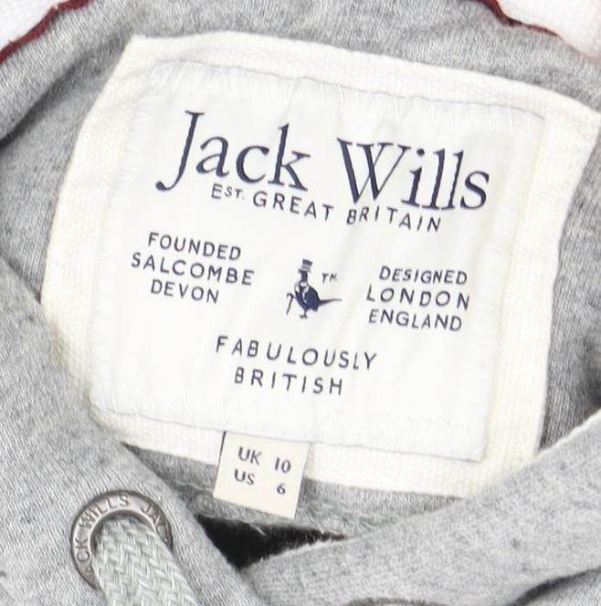 Jack Wills Men's Grey Hoodie - Size L, Logo Design