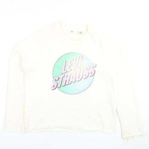Levi Strauss Women's Ivory Pullover Sweatshirt, Medium