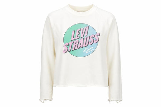 Front view of Levi Strauss Women's Ivory Pullover Sweatshirt, Medium