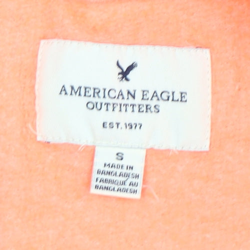 American Eagle Womens Orange Logo Pullover Crew Neck Sweatshirt