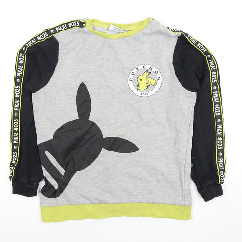 Boys Grey Pokemon Hoodie 11-12 Years - Graphic Pullover