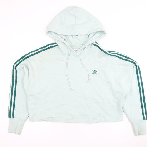 Adidas Women's Green Hoodie, Size 10, Cotton, Casual