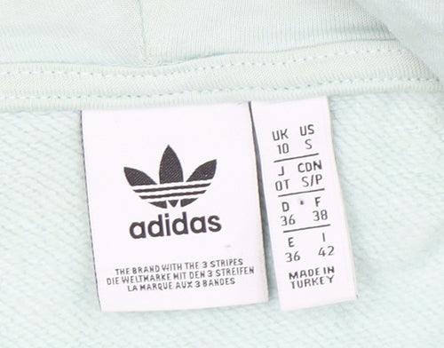 Adidas Women's Green Hoodie, Size 10, Cotton, Casual
