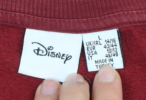 Disney Women’s Red Pullover Sweatshirt Size 14