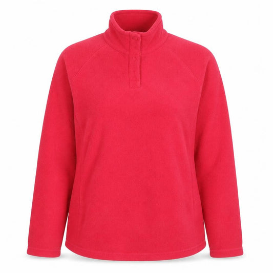 Front view of Columbia Red unisex fleece pullover sweatshirt, size 16