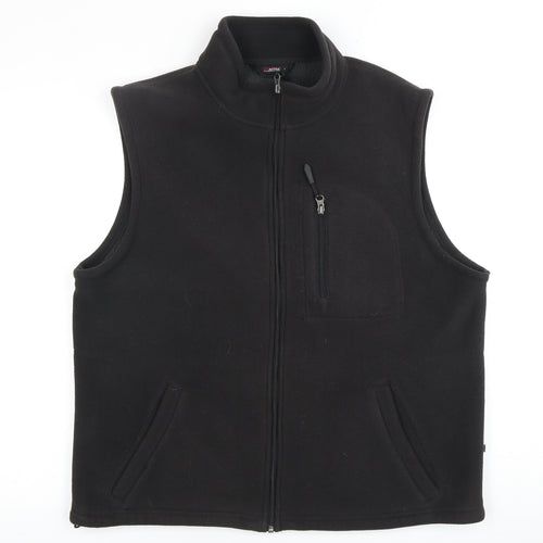 Active Men's Black Fleece Waistcoat L Full Zip Outdoor