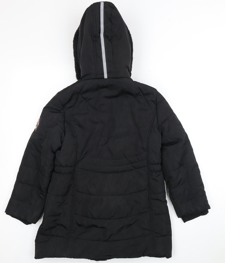 Andy & Evan Girls Black L Puffer Jacket Hooded Winter Coat