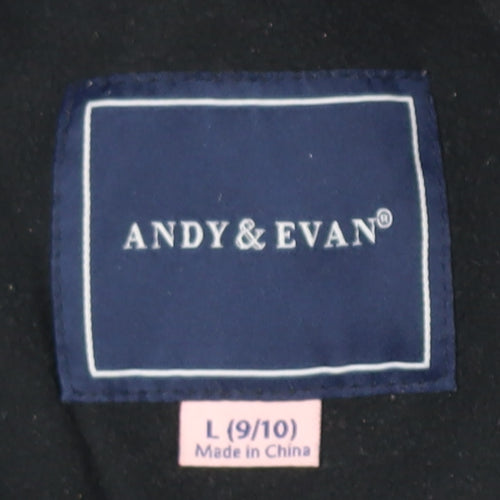 Andy & Evan Girls Black L Puffer Jacket Hooded Winter Coat