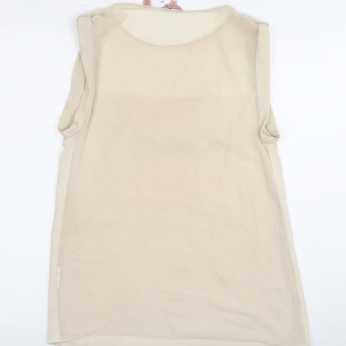 Ted Baker Women's Beige Sequin Sleeveless Top Size 8