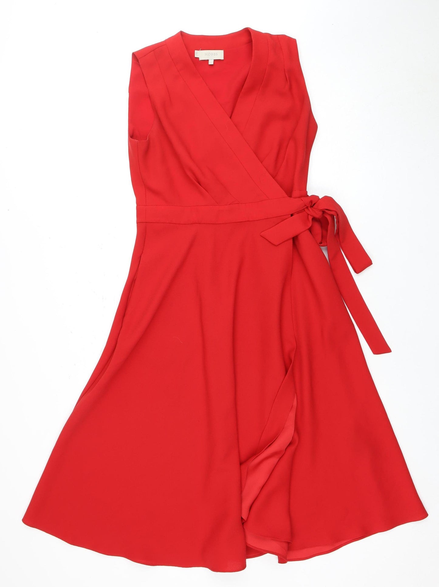 Hobbs Women's Red Wrap Dress Size 10 - Party Classic Style