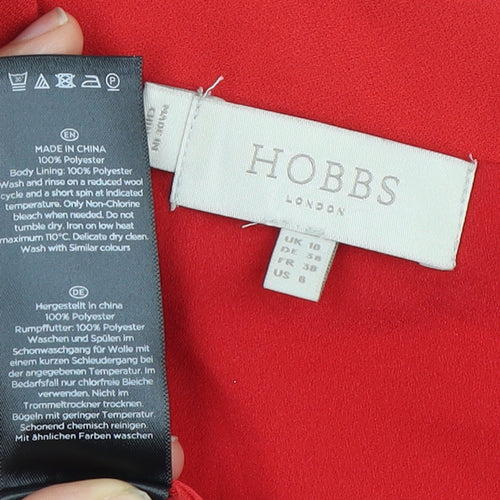 Hobbs Women's Red Wrap Dress Size 10 - Party Classic Style