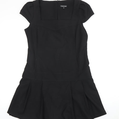 Warehouse Women's Black Short Sleeve Dress Size 12