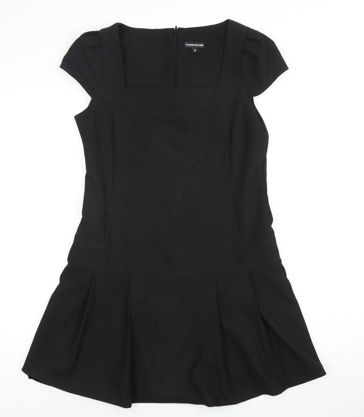 Warehouse Women's Black Short Sleeve Dress Size 12