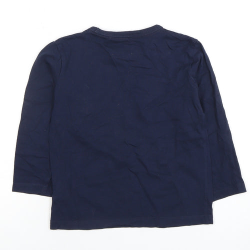 Bluezoo Boys Blue Graphic Long Sleeve Christmas T-Shirt 4-5 Years