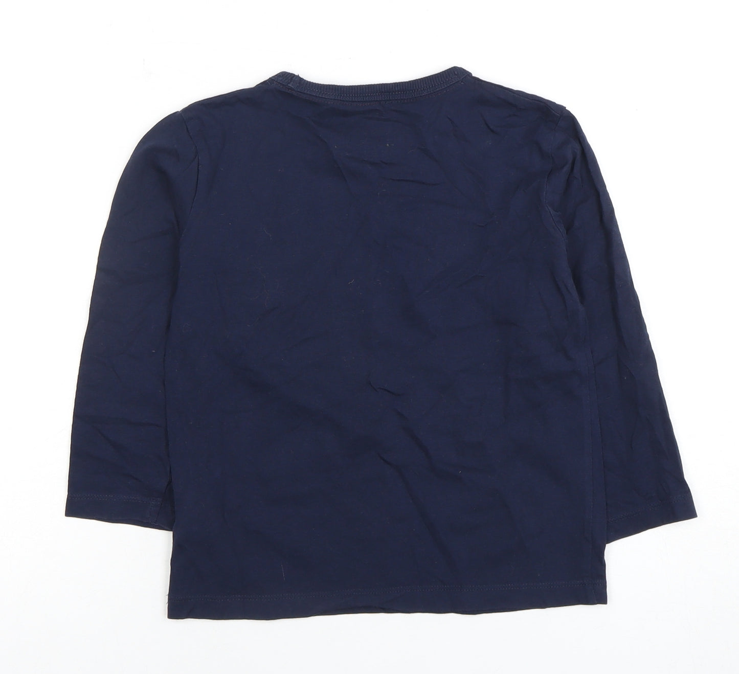 Bluezoo Boys Blue Graphic Long Sleeve Christmas T-Shirt 4-5 Years