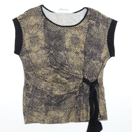 Wallis Women's Brown Animal Print T-Shirt Size 18