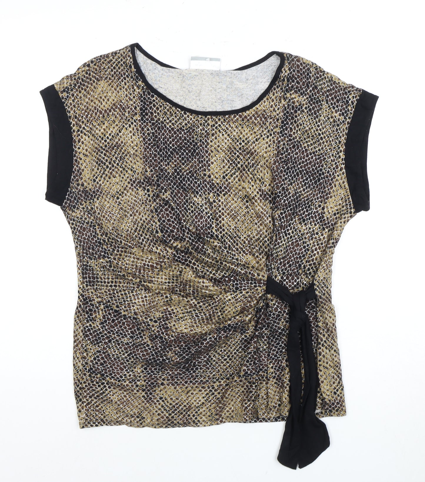 Wallis Women's Brown Animal Print T-Shirt Size 18