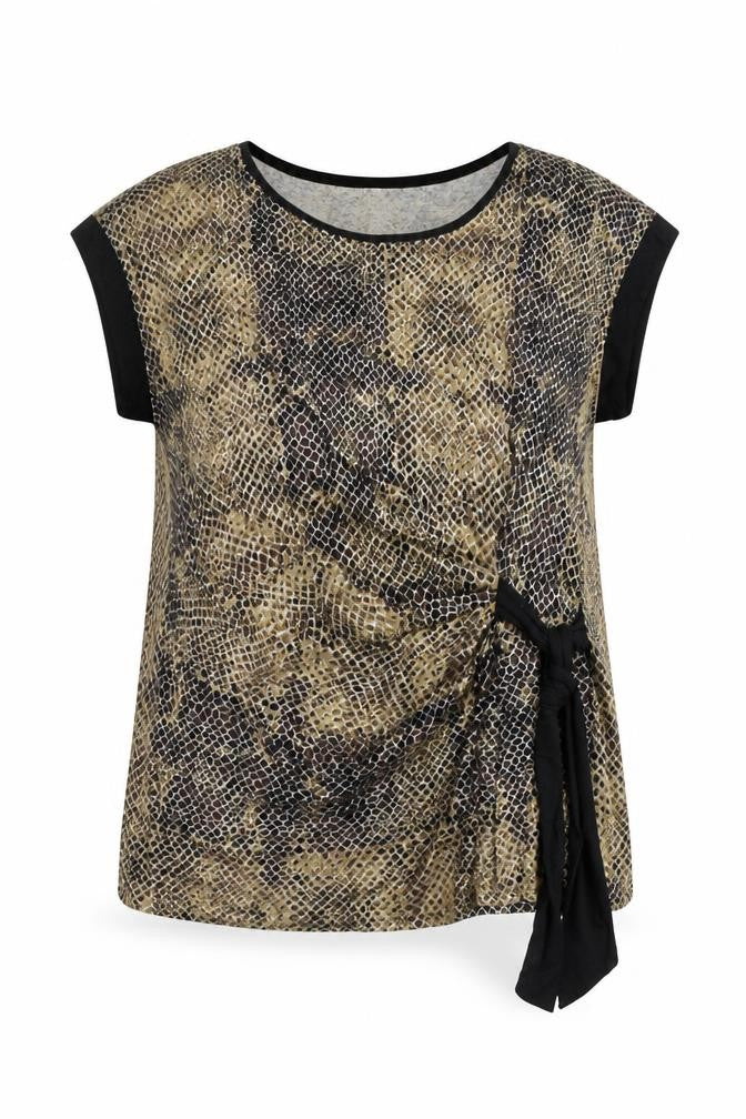 Wallis Women's Brown Animal Print T-Shirt Size 18