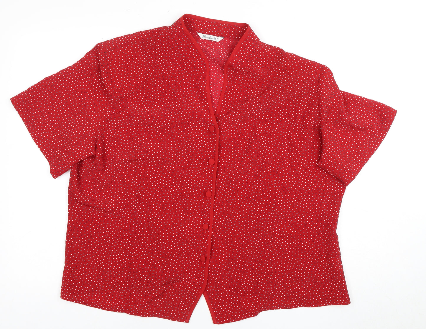 Berkertex Women's Red Polka Dot Button-Up Top