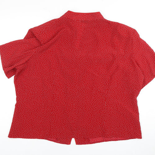 Berkertex Women's Red Polka Dot Button-Up Top