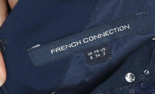 French Connection Women's Blue Sequin Dress Size 6