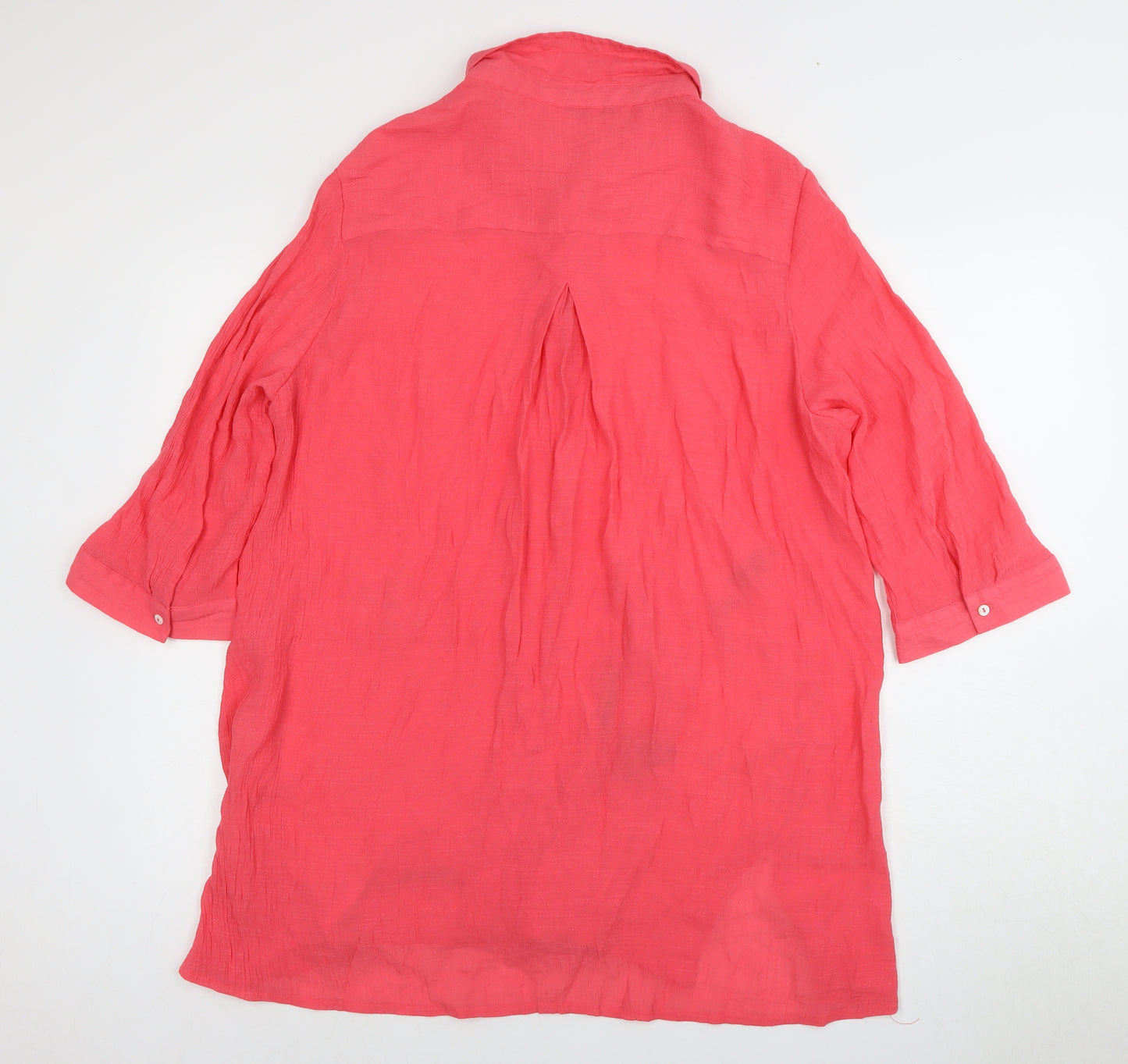 Roman Women's Pink Button-Up Shirt, Size 14, Casual Spring Style