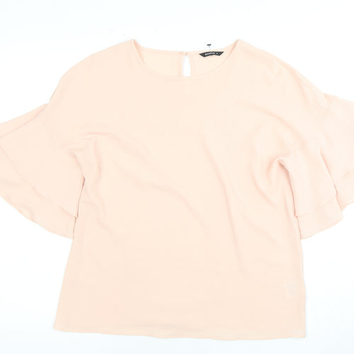 Roman Women's Pink Flutter Sleeve Top Size 10