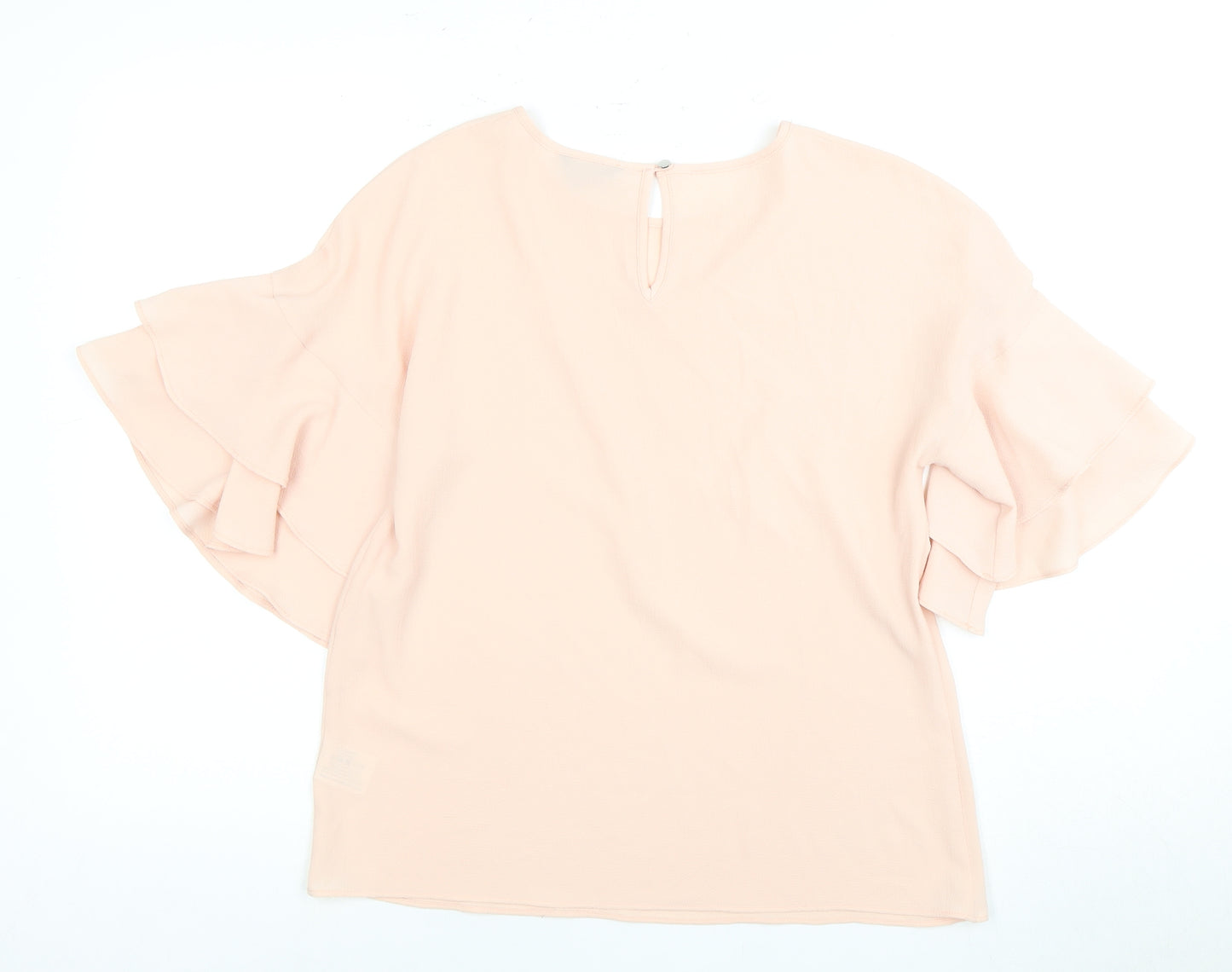 Roman Women's Pink Flutter Sleeve Top Size 10