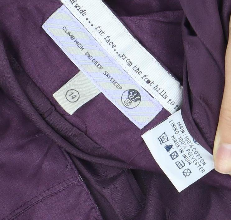 Fat Face Women's Purple Pleated Skirt Size 14