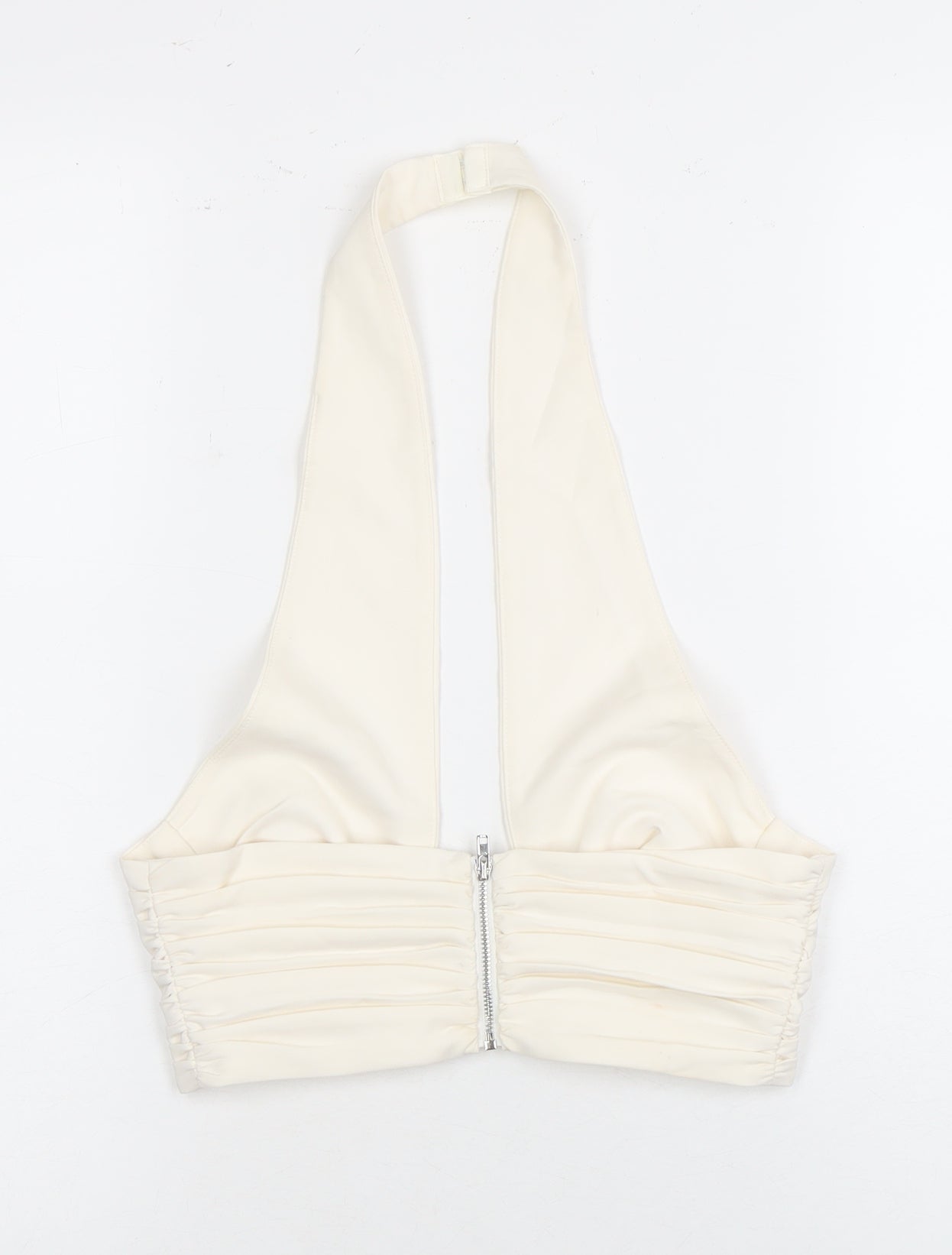 Oh Polly Women's White Cropped Halter Camisole Top Size 6
