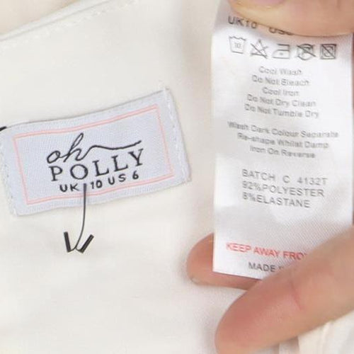Oh Polly Women's White Cropped Halter Camisole Top Size 6