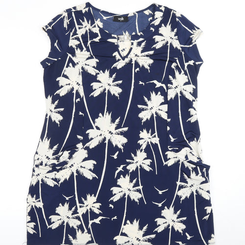 Wallis Women Blue M Basic Short Sleeve Tunic