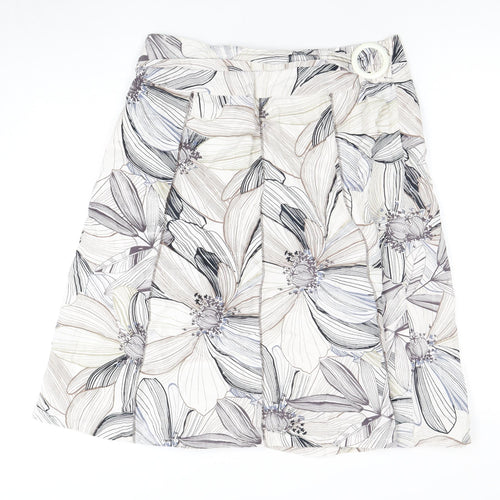 Women's Multicoloured A-Line Floral Skirt Size 14