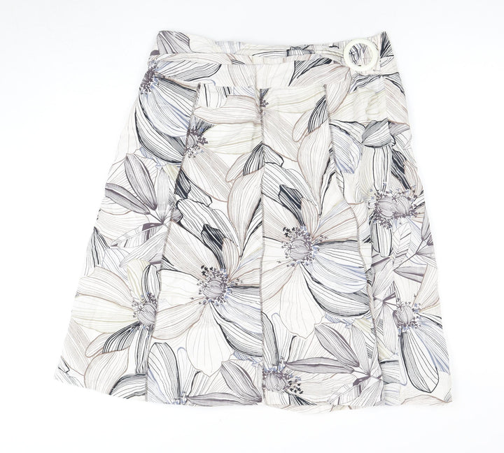 Women's Multicoloured A-Line Floral Skirt Size 14