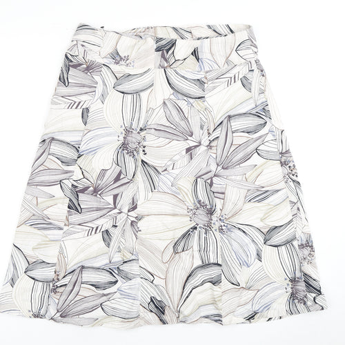 Women's Multicoloured A-Line Floral Skirt Size 14