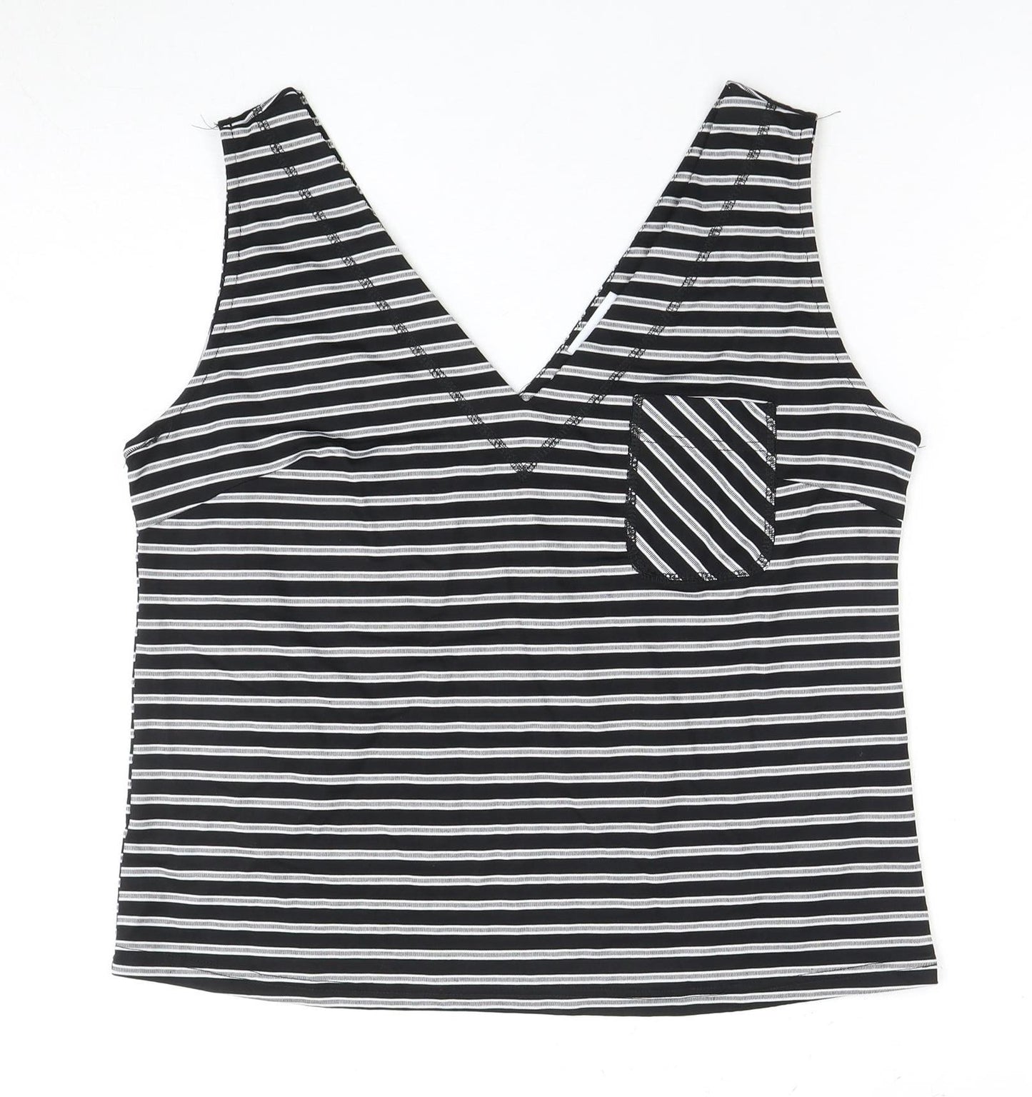 Warehouse Women's Black Striped Tank Top Size 14